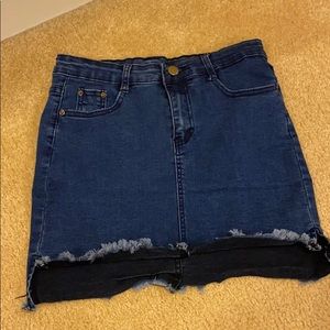 Denim jegging mini skirt